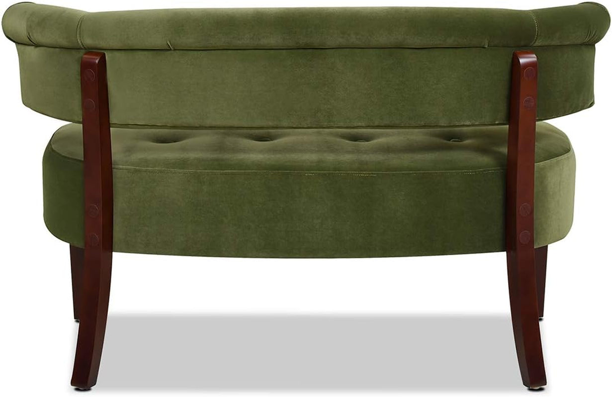 Jared Roll Arm Upholstered Tufted Entryway Bench with Back Settee