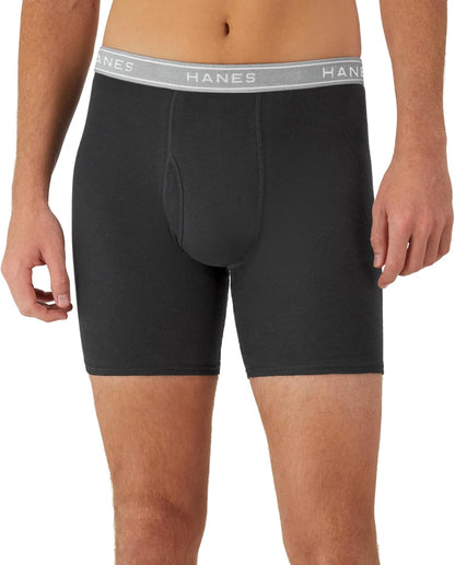 Mens Underwear Boxer Briefs Pack, Cool & Breathable Cotton Moisture-Wicking Underwear for Men, No Ride Up