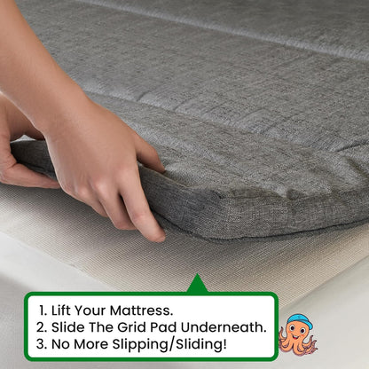 Non Slip Mattress Gripper Pad Stop Mattress, Keep Topper from Sliding - anti Slip Grip Pads Holder Stop Couch Cushion, Sofa Cushions, Patio & Furniture to Prevent Sliding (Queen)