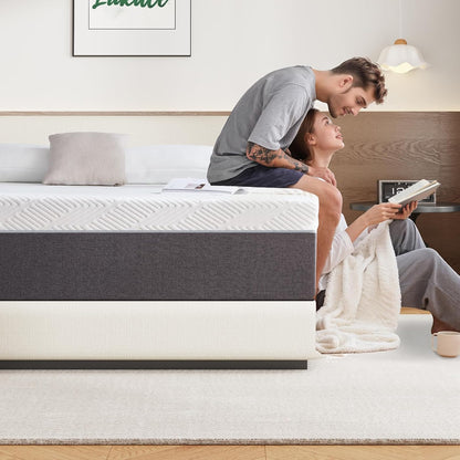 10 Inch Queen Mattress No Fiberglass Gel Memory Foam Mattress for Back Pain, Relieve Pressure with Medium Firm Support & Motion Isolation, Certified Safe Materials, 80" L X 60" W
