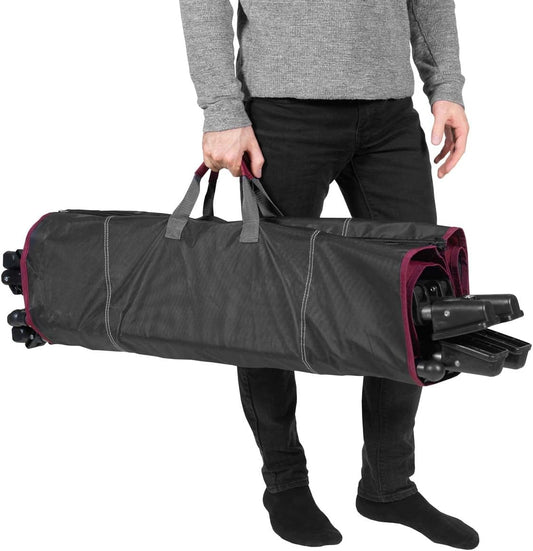 Limited Portable Folding Metal Framed Hammock with a Retractable Canopy, Perfect for Camping, Patio, Outdoor, and Relaxing, Side Pockets Included, Red (Pack of 1)