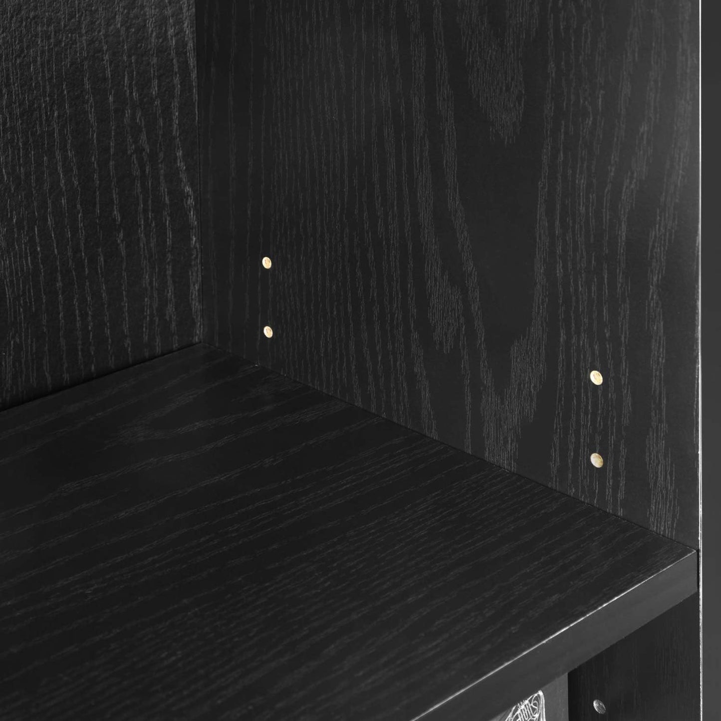 JAYA Book Shelf, 3-Tier Bookshelf, Bookcase with Adjustable Shelves, 9.5 X 24.5 X 40.3, for Living Room, Bedroom, Home Office, Blackwood