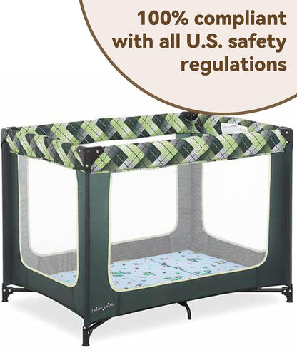 2025 Upgraded Pack and Play Mattress 38" X 26" Soft Firm Premium Foam Pack N Play Mattresses Odorless Breathable Comfort Baby Foam Portable Playpen Mattresses (Tri-Fold Dinosaur)