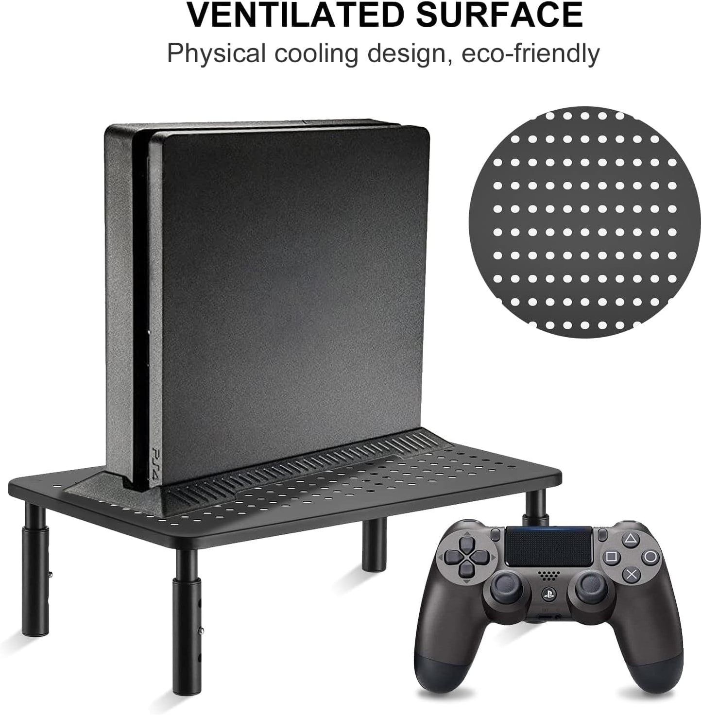 Computer Monitor Stand Riser,Monitor Riser for Laptop, Printer, Notebook and All Flat Screen TV Display with Vented Platform,3 Height Adjustable Laptop Riser,1 Pack,Black(Mst003)
