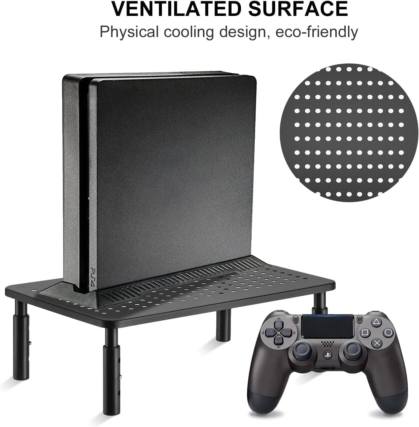 Computer Monitor Stand Riser,Monitor Riser for Laptop, Printer, Notebook and All Flat Screen TV Display with Vented Platform,3 Height Adjustable Laptop Riser,1 Pack,Black(Mst003)