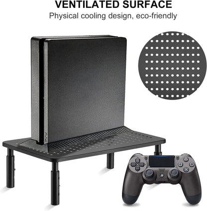 Computer Monitor Stand Riser,Monitor Riser for Laptop, Printer, Notebook and All Flat Screen TV Display with Vented Platform,3 Height Adjustable Laptop Riser,1 Pack,Black(Mst003)