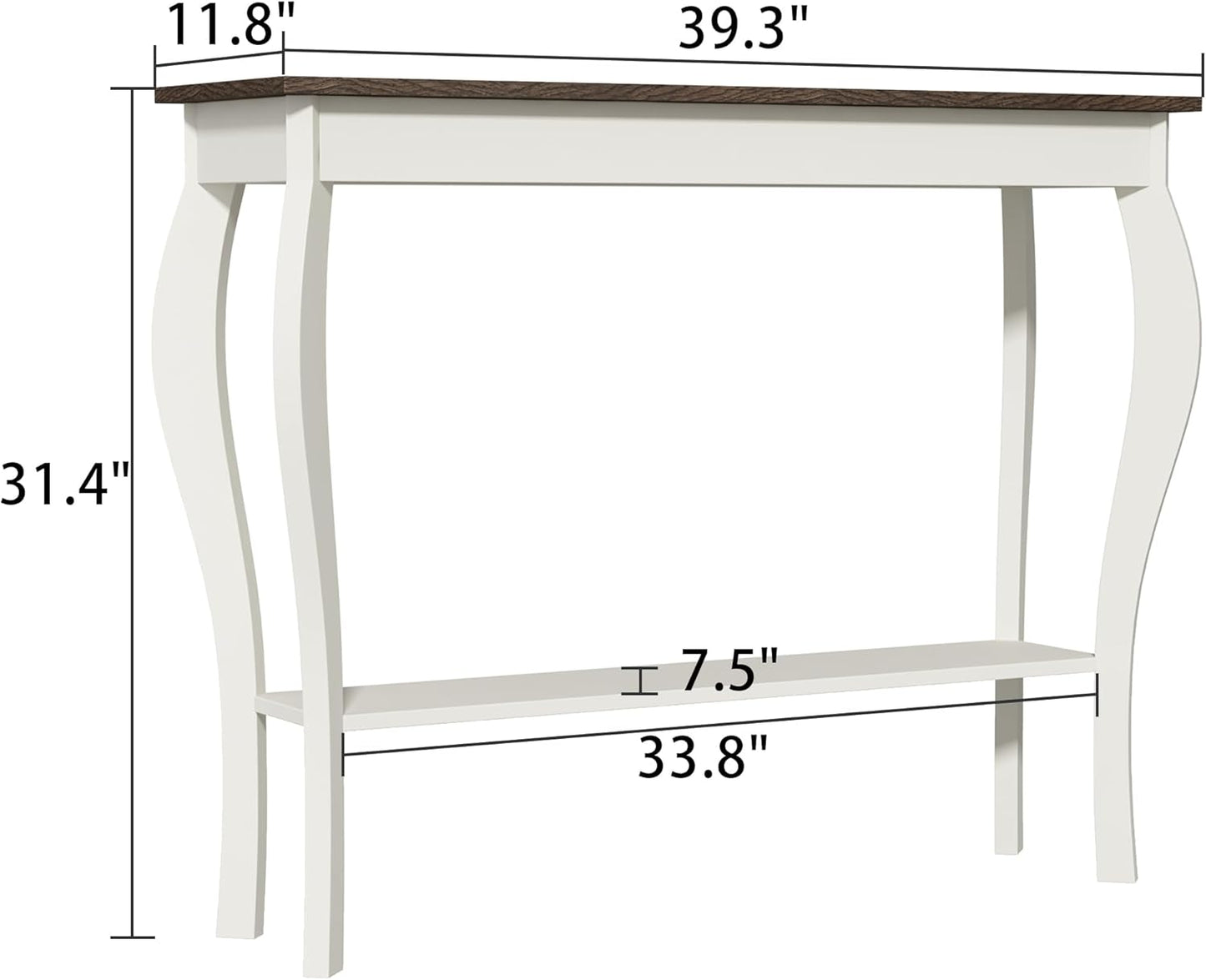 Narrow Farmhouse Console Table, Chic Accent Sofa Table, Entryway Table, Soft White