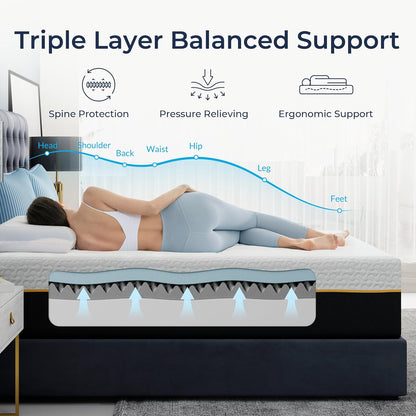 12 Inch Full Size Memory Foam Mattress, Cooling Memory Foam Mattress in a Box, Full Size Mattress for Pressure Relief and Cool Sleep, Medium Plush, Certipur-Us Certified Foam