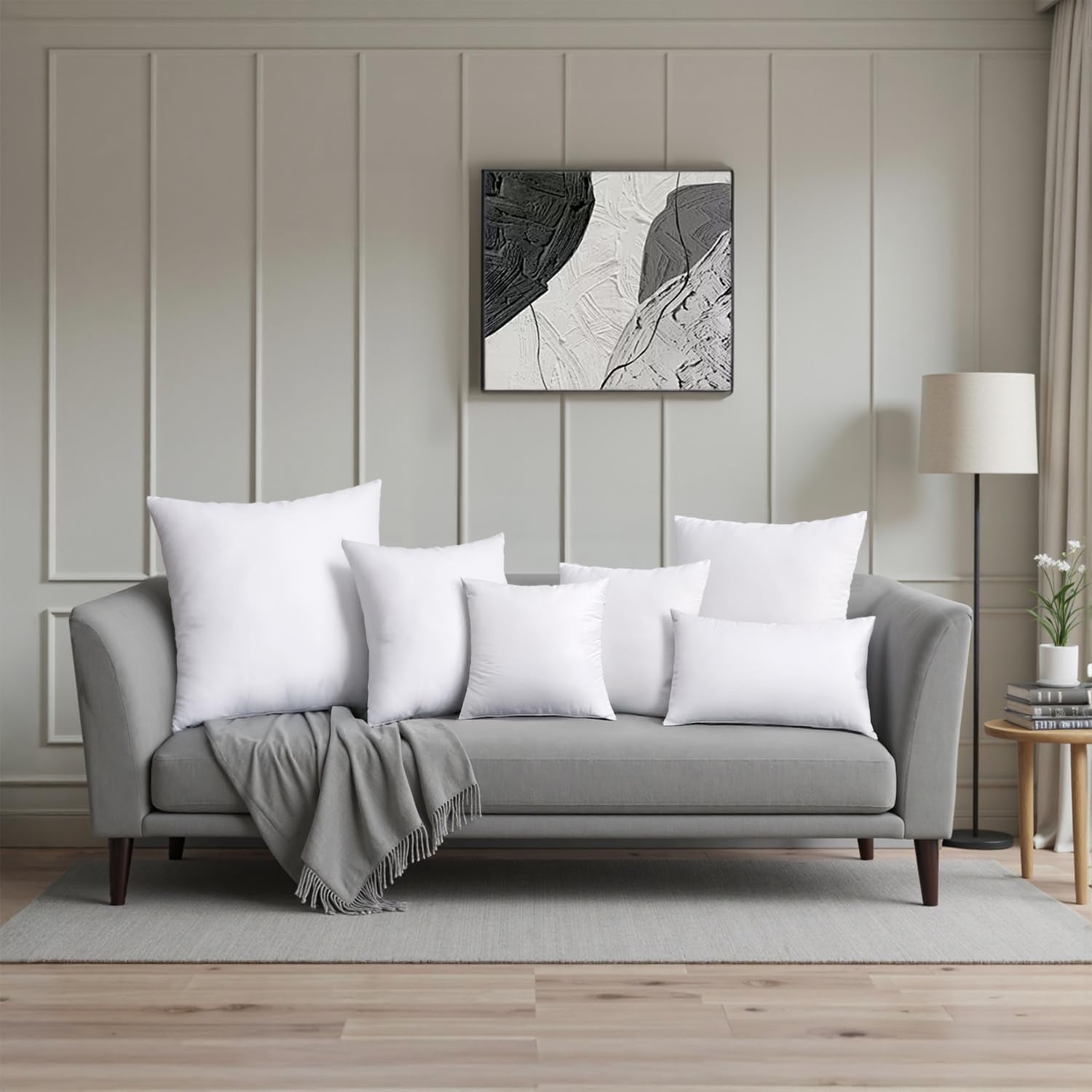 Throw Pillow Insert Premium Pillow Stuffer Sham Rectangle for Decorative Cushion Bed Couch Sofa 12X20 Inch