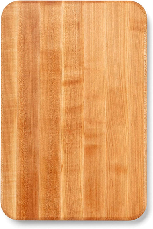 Chop-N-Slice Series Rectangular Wooden Maple Cutting Board 18”X12” – 1.25” Thick, 8-Lb Reversible Butcher Block with Eased Corners, Edge-Grain & Finger Grips – Made in the USA