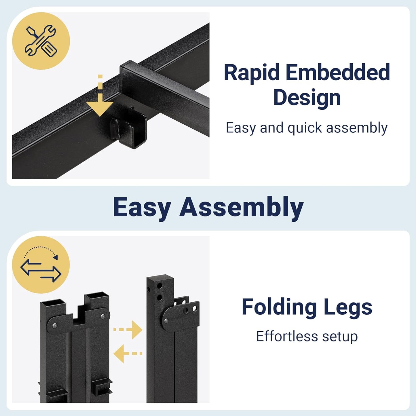 Twin Bed Frame, 14 Inch Metal Platform Beds with Storage Space, No Box Spring Needed and Easy Assembly, Black
