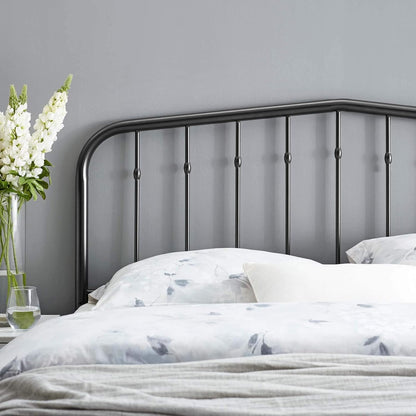 Lennon Modern Farmhouse Metal Queen Headboard in Black