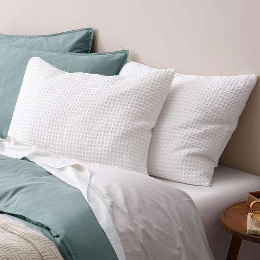 Ultra Soft Waffle Weave Pillow Shams King Size, No Insert, 2 Pack 20" X 36" Pillowcases,Breathable & Skin-Friendly Pillow Cases, Stylish Decorative Bed Pillow Cases Covers,White