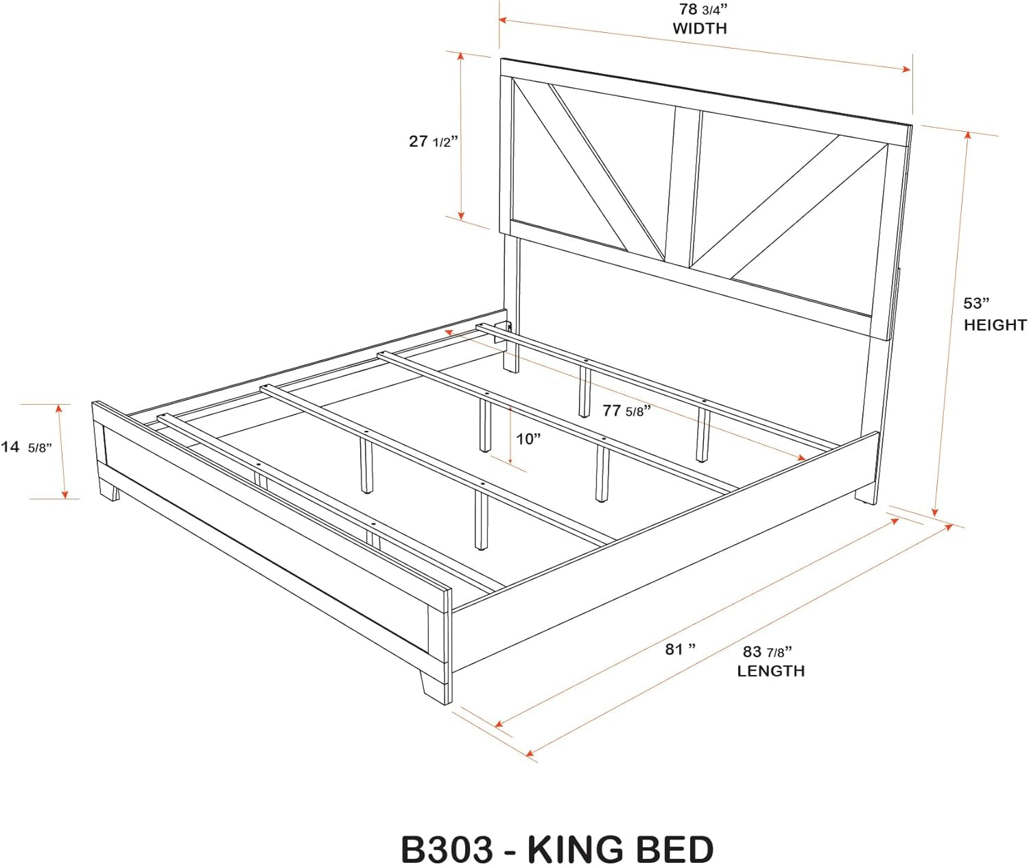 6-Piece Antique Natural King Size Bedroom Set - Bed, Dresser, Mirror, Chest and 2 Nightstands