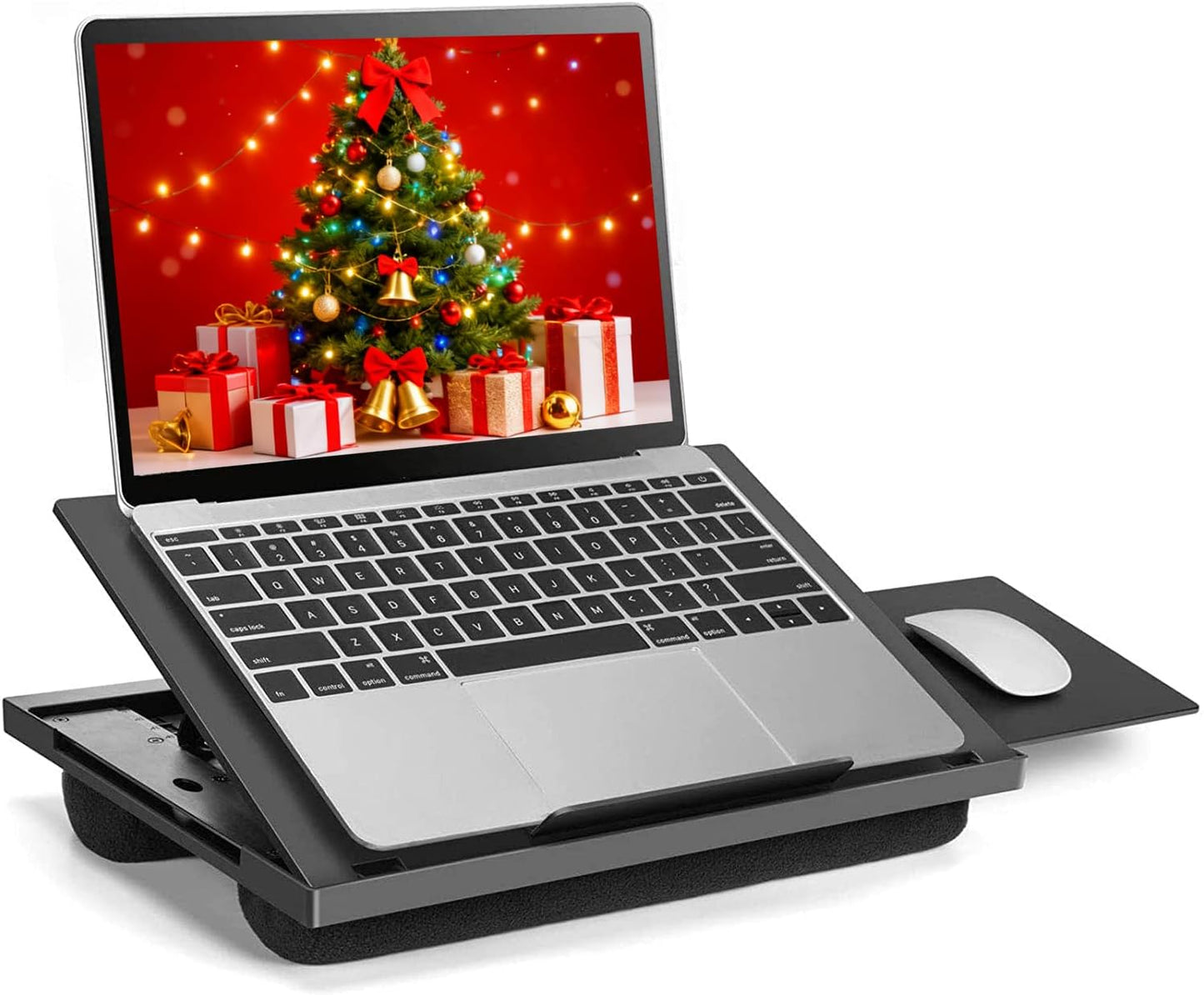 Adjustable Lap Desk - with 6 Adjustable Angles, Detachable Mouse Pad, & Dual Cushions Laptop Stand for Car Laptop Desk, Work Table, Lap Writing Board & Drawing Desk on Sofa or Bed by