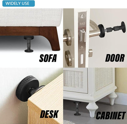 4PC Black Headboard Stoppers for Wall，Adjustable Bed Frame Anti-Shake Tool, Stop Headboard Movement, Protect Walls, Easy to Install(30-112Mm)