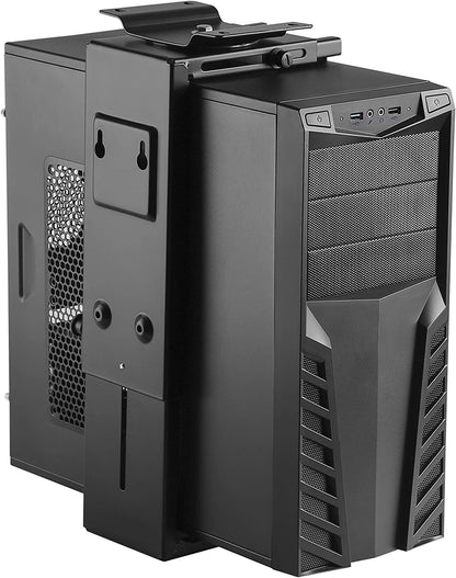 Adjustable under Desk Computer Mount and Wall Mount, CPU Holder Fits Most PC or Computer Cases, Adjustable Height and Width, Full 360 Swivel, up to 22 Lb, Hardware Included