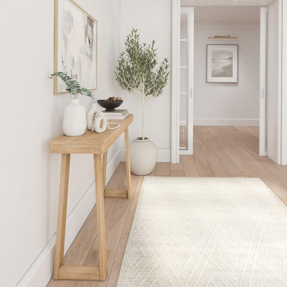 Solid Wood Console Table, 36 Inch, Sofa Table, Narrow Entryway Table for Hallway, behind the Couch, Living Room, Foyer, Easy Assembly, Blonde