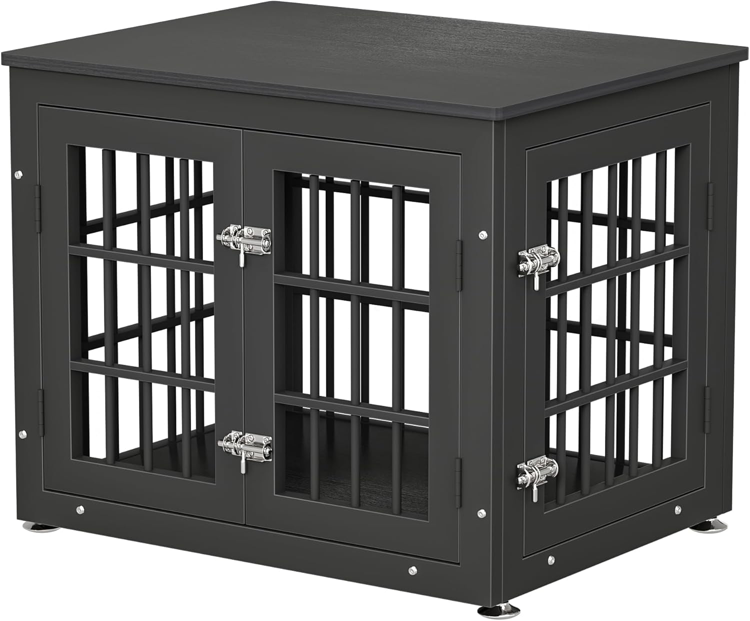26 Inch Heavy Duty Dog Crate Furniture for Small Dogs, Decorative Pet House End Table, Wooden Cage Kennel Furniture Indoor, Black