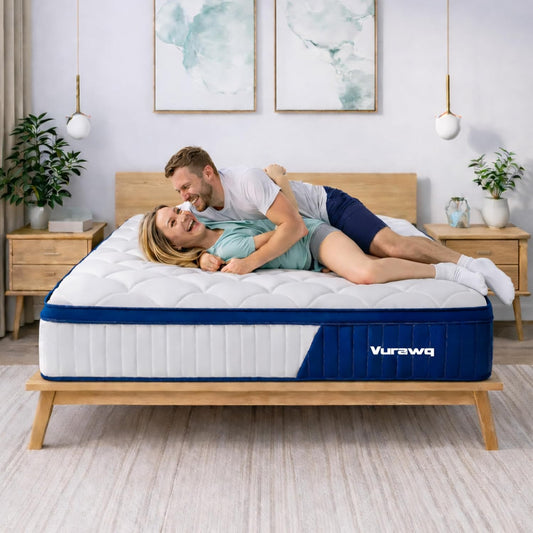 12 Inch Full Size Hybrid Mattress, Fiberglass Free, Gel Memory Foam & Individual Pocket Coils, Soft Plush Support for Back Pain Relief, Certipur-Us Certified, Bed Mattress in a Box