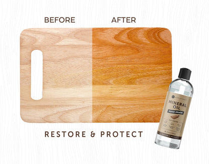 Mineral Oil for Wood Cutting Board, Butcher Block, and Knife. Food Grade Mineral Oil for Wooden Cutting Board & Utensils (16Oz, Food Safe)