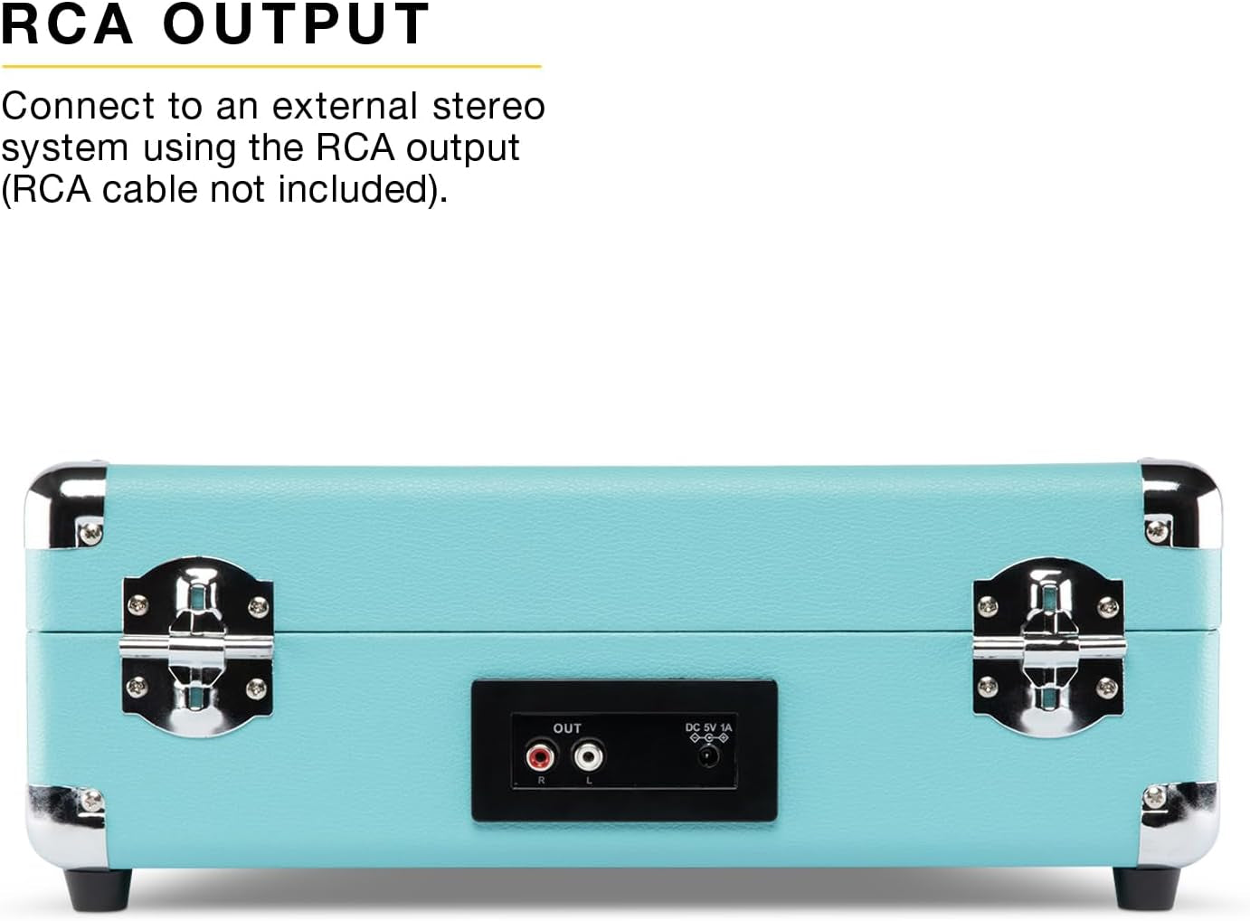 Journey II (2025 Model) – Bluetooth Suitcase Record Player – Built-In Stereo Speakers with Enhanced Bass, 3-Speed Turntable, Bluetooth Input and Output, RCA & Headphone Outputs (Turquoise)