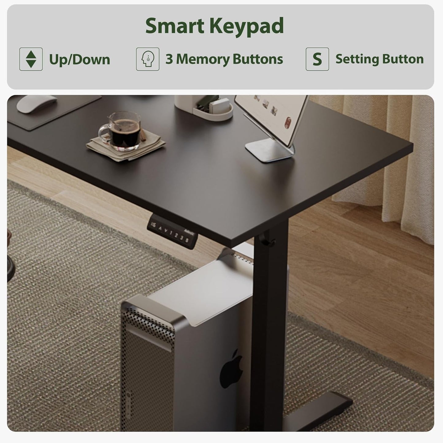 L Shaped Standing Desk Adjustable Height, Electric Corner Standing Desk, 63 X 55 Inch Sit Stand Computer Table with Splice Board, Gaming Table, Black