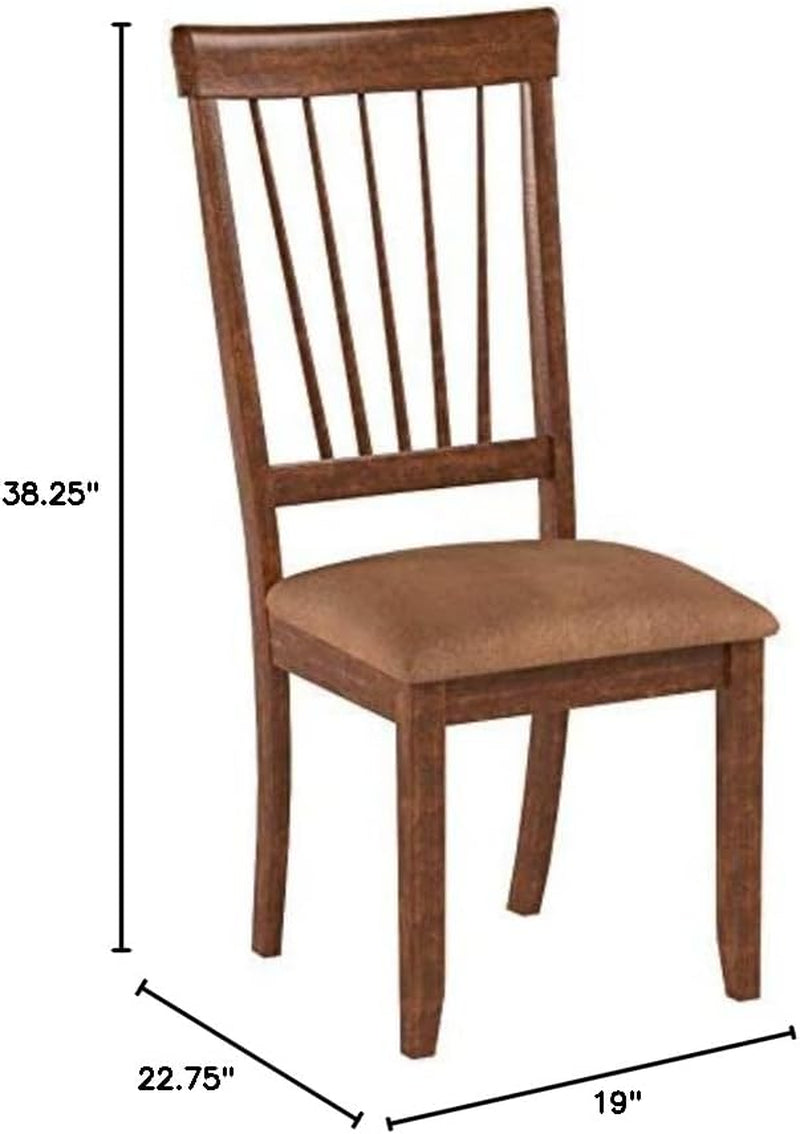 D199-01 Berringer 18" Rustic Dining Chair with Cushions, 2 Count, Light Brown