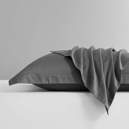 Microfiber King Pillow Shams Set of 2, Fade, Wrinkle and Shrinkage Resistant Soft Pillow Covers with Envelope Closure Euro Sham Covers (Dark Grey, 20X36 Inches)