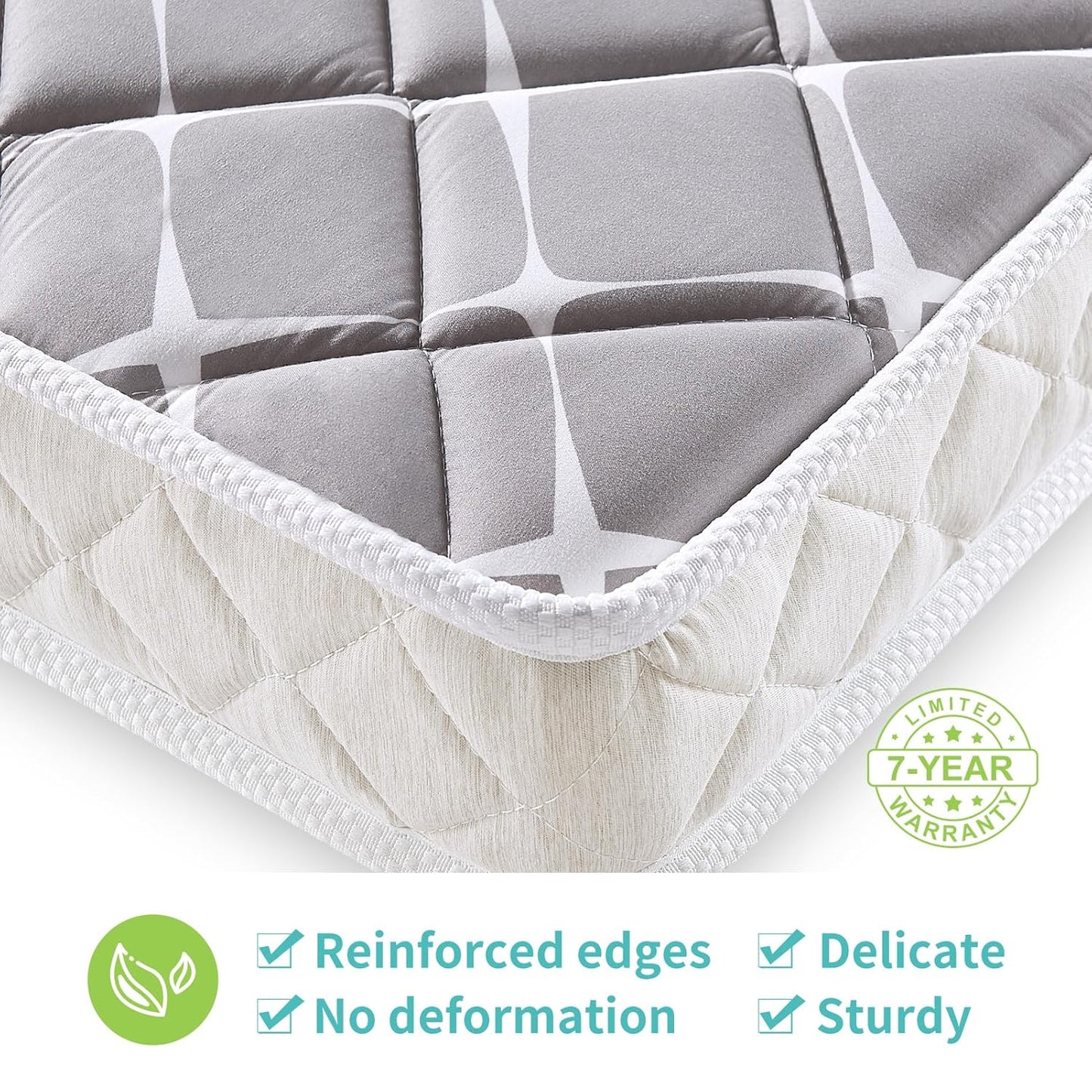 Premium Dual-Sided Baby Crib Mattress and Toddler Mattress - 52" X 27.6" X 5" - Breathable - Firm Soft - Fits Standard Cribs and Toddler Beds