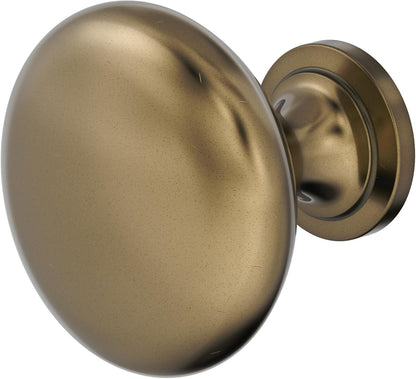 | Cabinet Knob | Burnished Brass | 1-1/4 Inch (32 Mm) Diameter | Edona | Drawer Knob | Cabinet Hardware (Pack of 1)