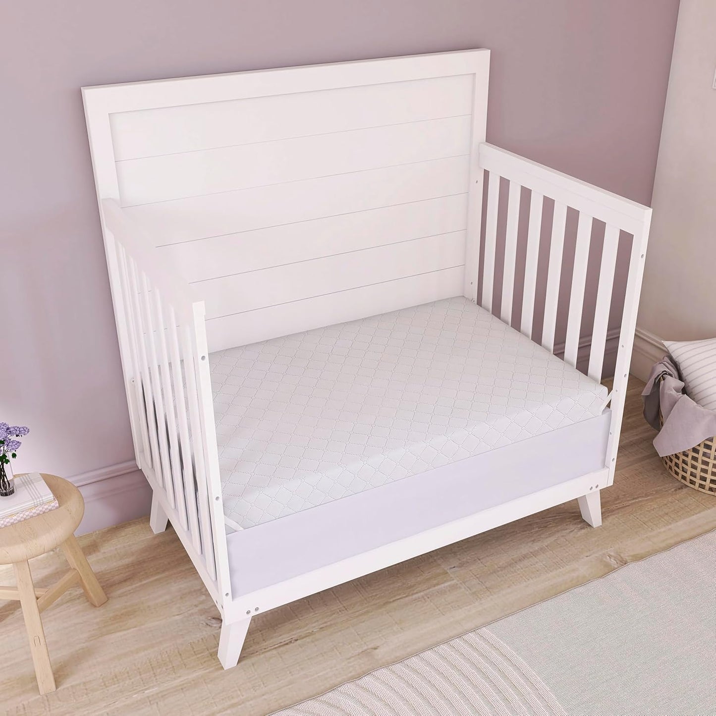 Holly 2-In-1 Mini Crib Mattress, Dual-Sided Infant & Toddler, Waterproof Cover, GREENGUARD Gold Certified, 38” X 24” X 3”, Fits Mini & Select Portable Cribs, Not for Playards