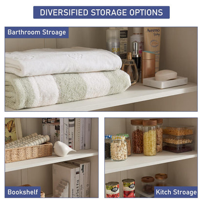 Farmhouse Kitchen Pantry Cabinet - 72" Tall Wood Kitchen Storage Cabinets with Adjustable Shelves & 2 Barn Style Doors & Drawer, Versatile Storage for Dining Room, Bathroom, Antique White