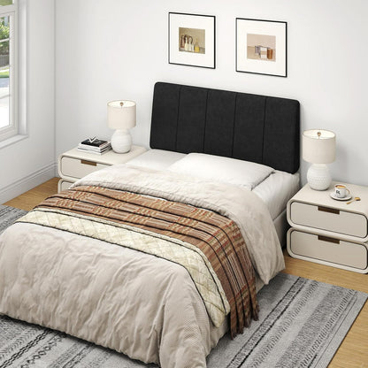 Twin Size Headboard Only-No Assembly, Upholstered Headboard Twin Size Linen Fabric Modern Style Headboards Extra-Thick, Black