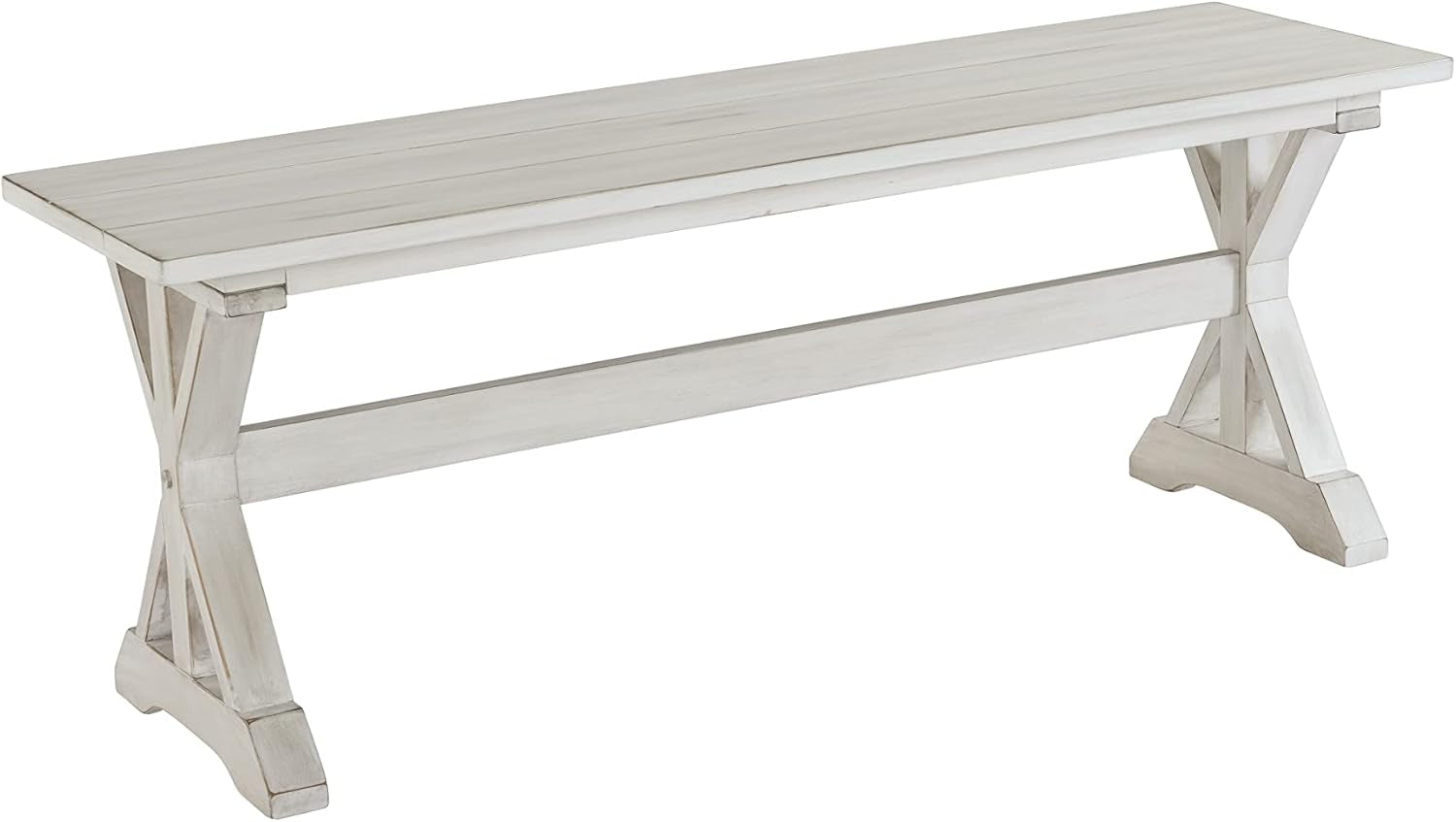 Jamestown Backless Dining Room Bench, Antique White