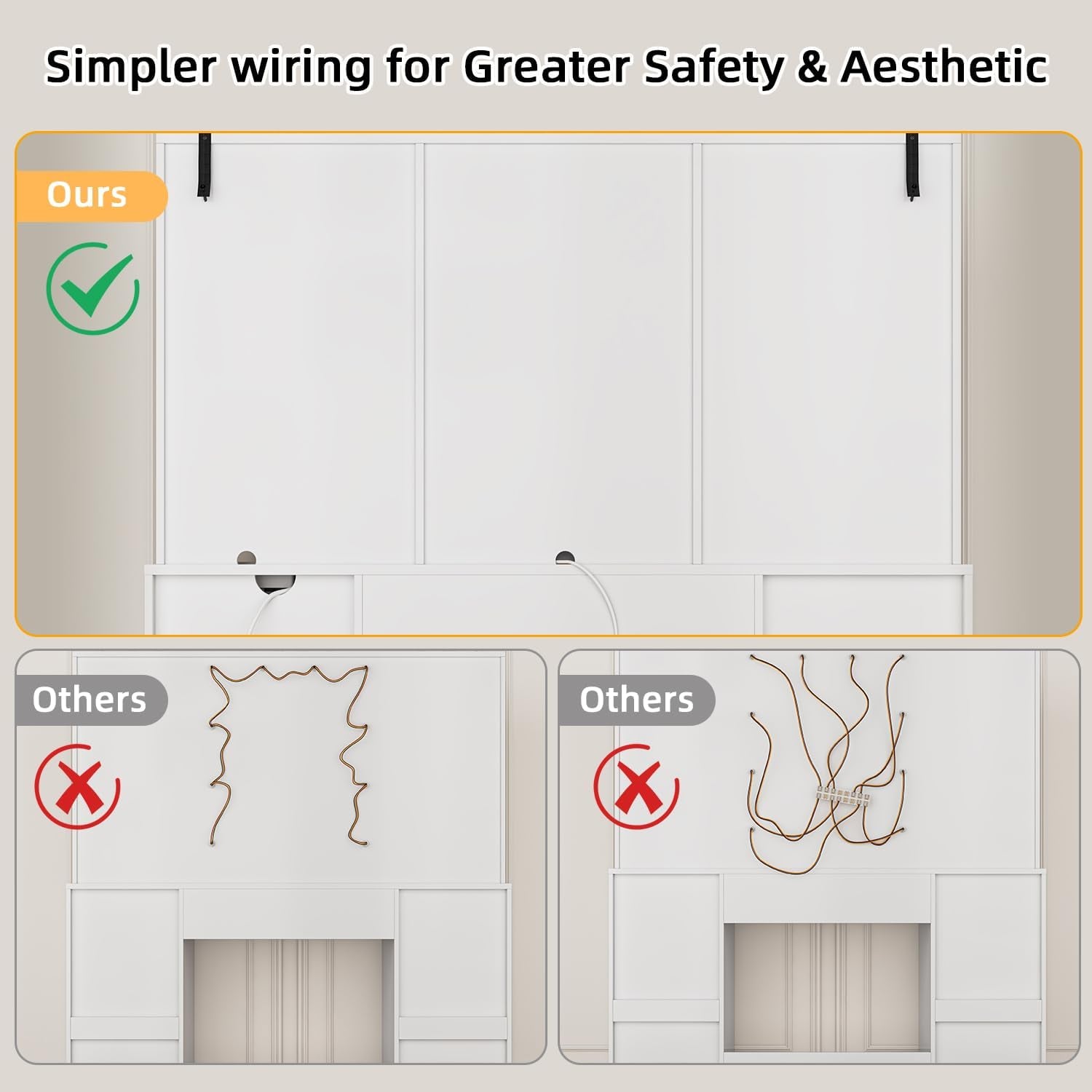 Vanity Desk with Sliding Mirror & LED Lights, Smart Makeup Table with Charging Station, Hairdryer Holder, 7 Shelves, 3 Drawers, 2 Cabinets, Vanity with Extra Hidden Stroage for Bedroom,White