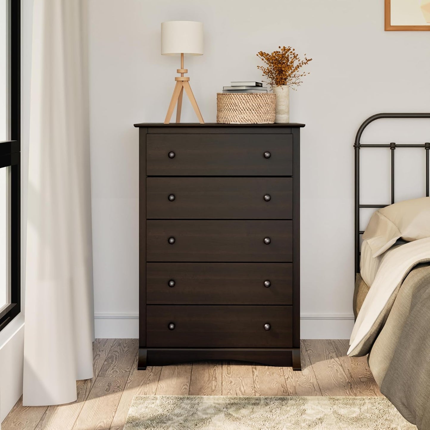 Sonoma Superior 5-Drawer Dresser for Bedroom - Spacious and Stylish Chest of Drawers, Measuring 17.75"D X 31.5"W X 44.75"H, in Espresso Finish