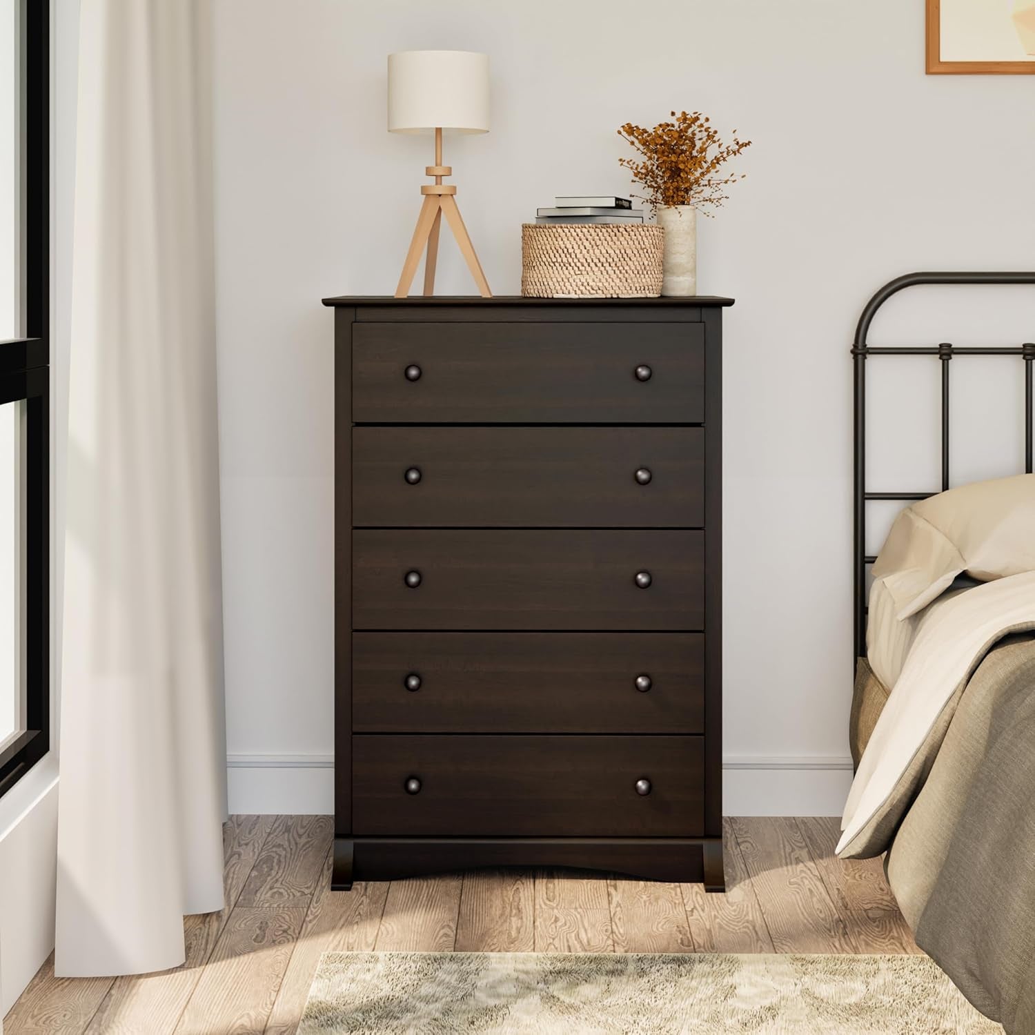 Sonoma Superior 5-Drawer Dresser for Bedroom - Spacious and Stylish Chest of Drawers, Measuring 17.75"D X 31.5"W X 44.75"H, in Espresso Finish