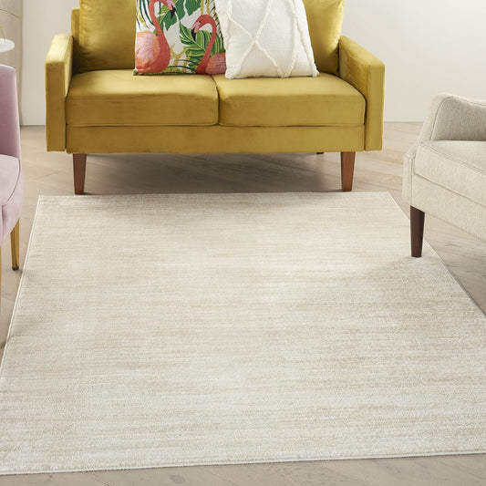 Home Essentials Indoor/Outdoor Ivory Beige 6' X 9' Area Rug, Easy Cleaning, Non Shedding, Bed Room, Living Room, Dining Room, Backyard, Deck, Patio (6X9)