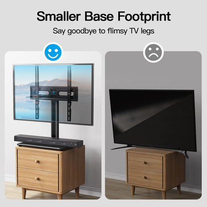 Universal TV Stand Table Top TV Base for 32 to 65 Inch LCD LED OLED 4K Flat Screen Tvs-Height Adjustable TV Mount Stand with Tempered Glass Base,Vesa 400X400Mm,Holds up to 88Lbs,Pstvs15