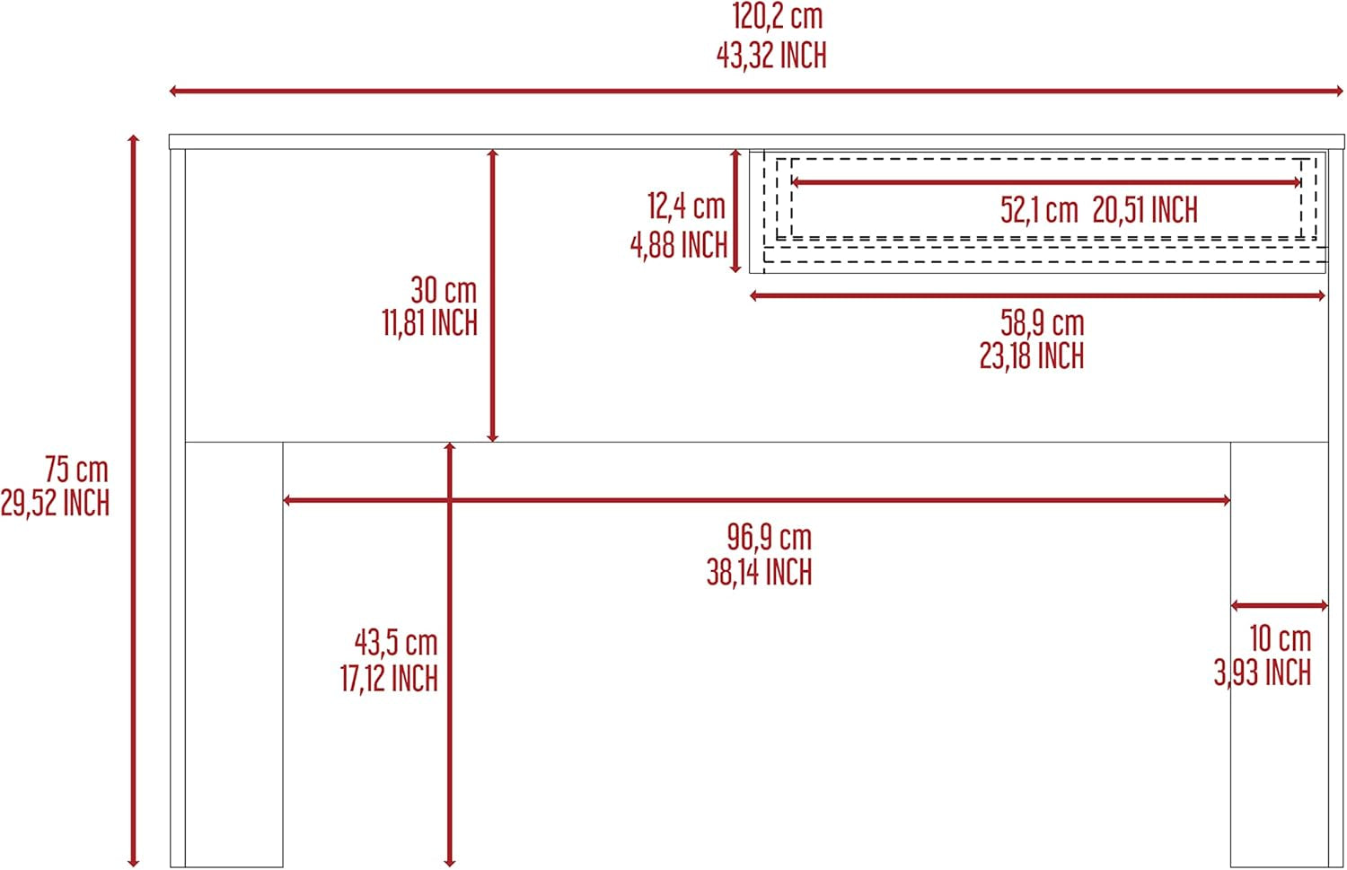Wenge 1-Drawer Computer Desk