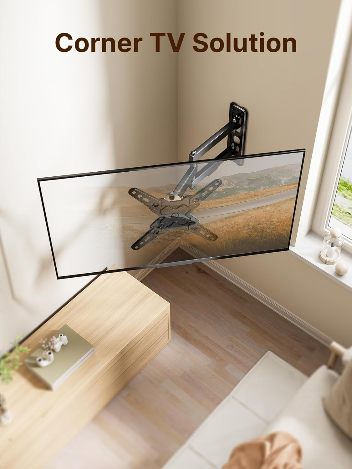 Full Motion TV Wall Mount Bracket for Most 13-43 Inch LED LCD Flat Screen Tvs & Monitors, Swivel Tilt Extension Rotation with Articulating Arms, TV Mount Max VESA 200X200Mm, up to 44Lbs