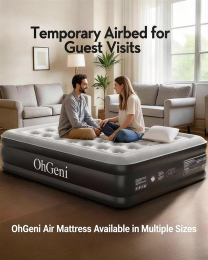 Air Mattress Queen with Built in Pump, 18" Raised Inflatable Blow up Mattress, Upgraded Surface Portable Bed for Home, Camping, Colchone Inflable, Ideal Alternative to a Bed, 1-Pack Only