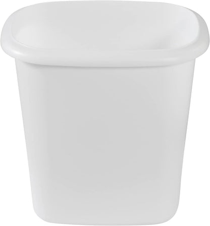 Vanity Trash Can/Wastebasket 1.5-Gallons/6-Quarts White for under Counter/Kitchen/Office/Bedroom/Bathroom