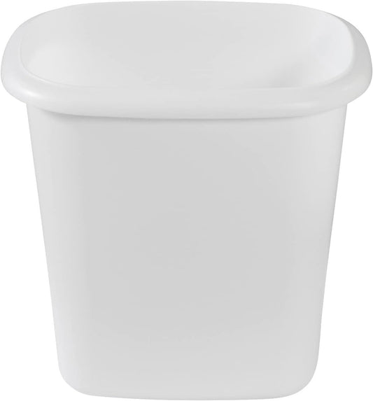 Vanity Trash Can/Wastebasket 1.5-Gallons/6-Quarts White for under Counter/Kitchen/Office/Bedroom/Bathroom