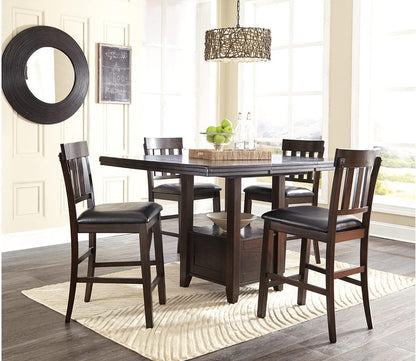 Ralene Traditional 36" Counter Height Dining Room Extension Table, Medium Brown