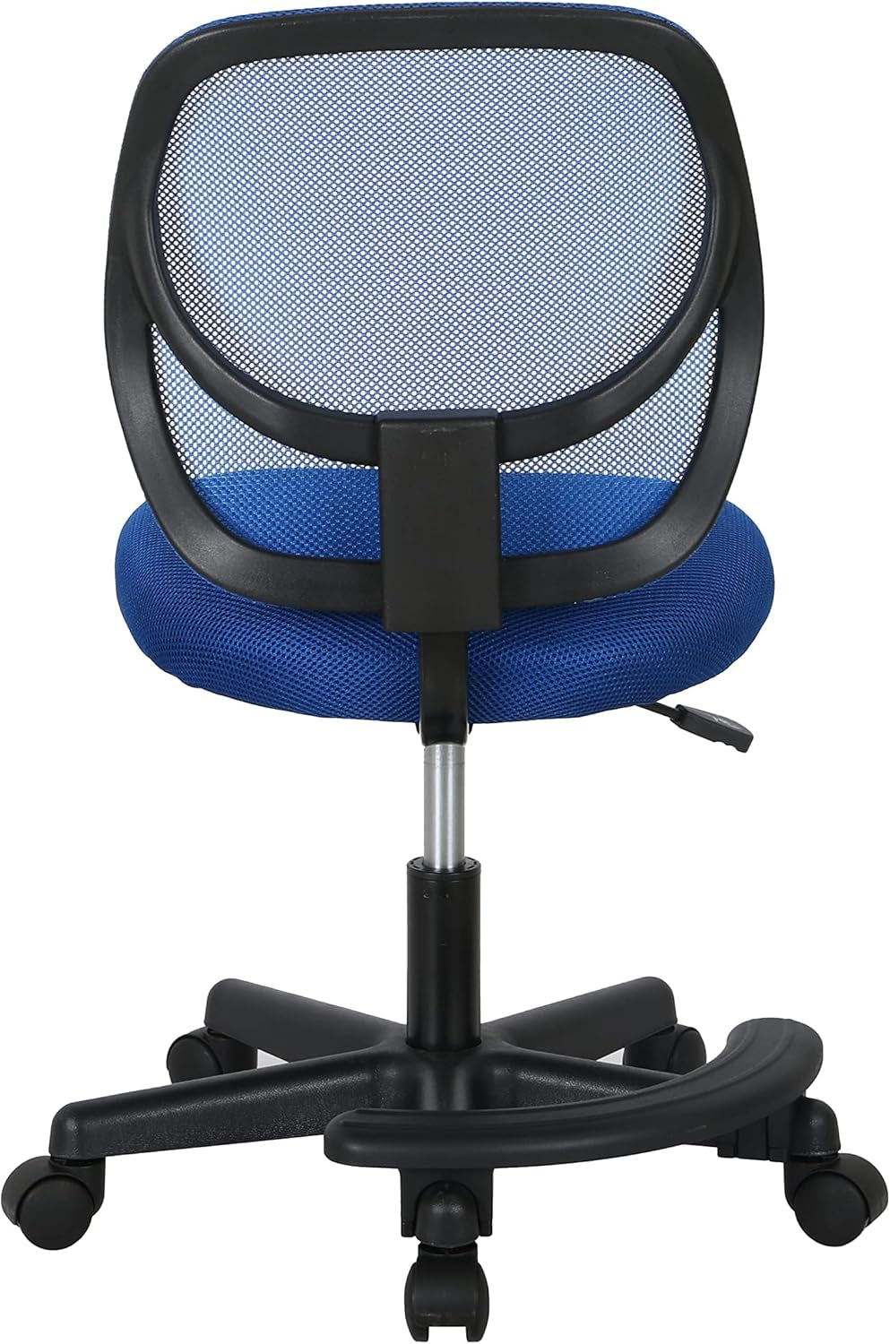 Kids Adjustable Mesh Low-Back Swivel Study Desk Chair with Footrest, Blue
