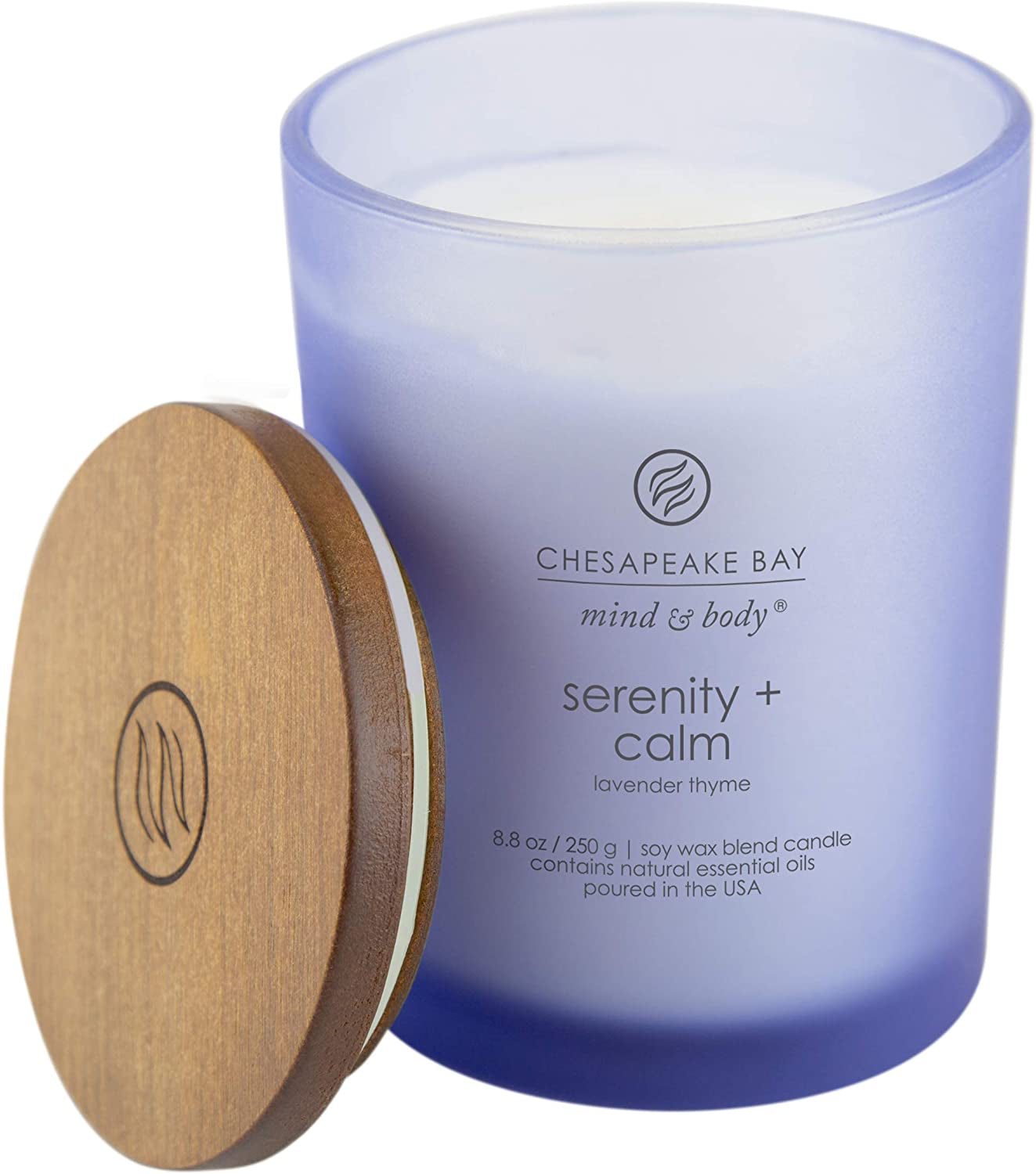 Medium Jar Scented Candle Serenity + Calm (Lavender Thyme) Home Décor Orange Gifting Idea Burn Time of 50 Hours
