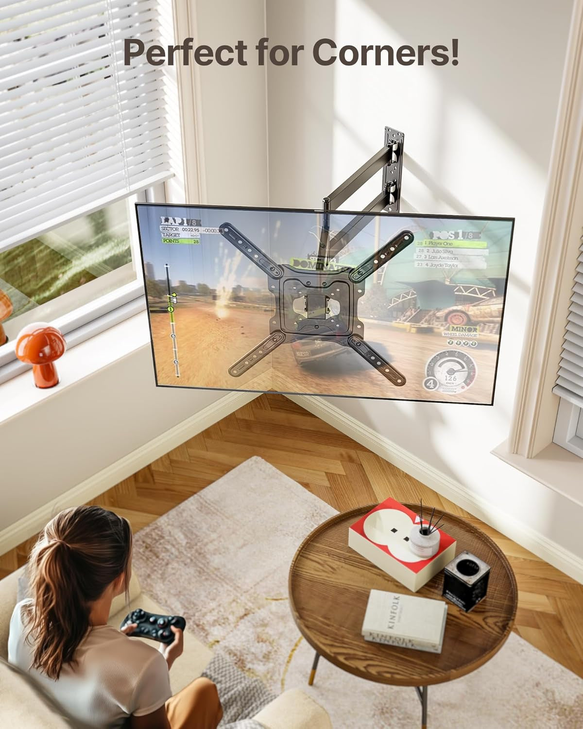 Long Arm TV Wall Mount for Most 23-65 Inch Tvs, 29 Inch Long Extension TV Mount Swivel and Tilt, Full Motion Wall Mount Tv Bracket Fit Max VESA 400 X 400Mm, up to 77 Lbs