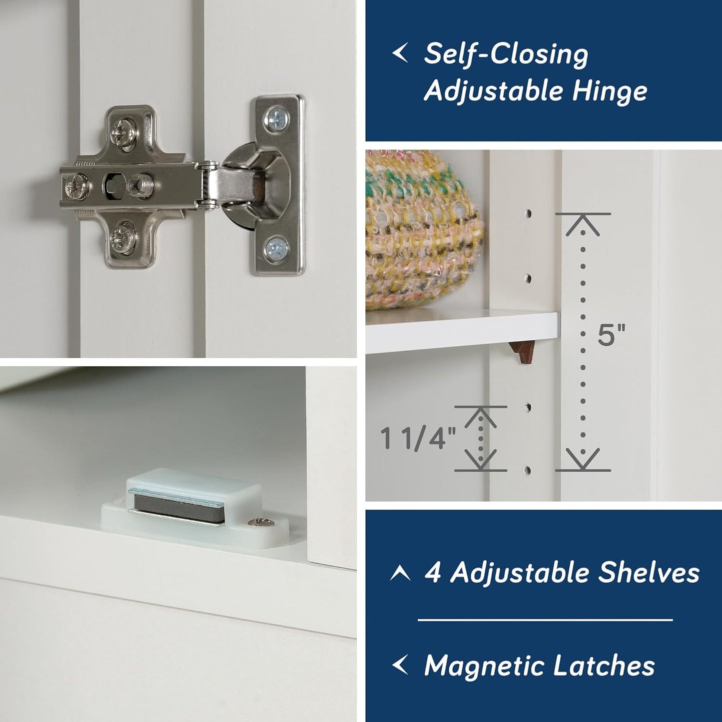 Select Storage Cabinet/ Pantry Cabinets, White Finish